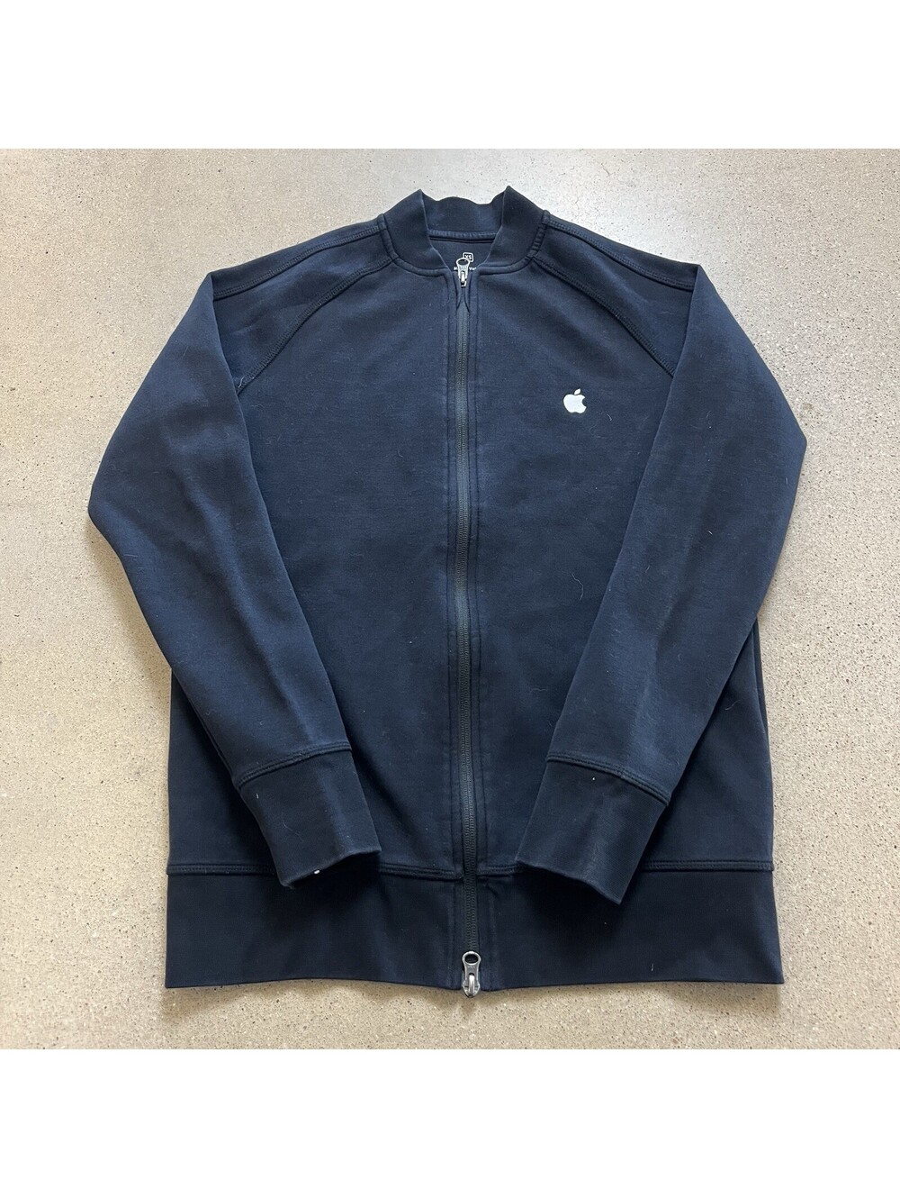 Apple Mens xs Black Full Zip Store Employee Jacket Uniform Bomber Logo